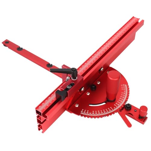 Table Saw Miter Gauge Works w/Table Saws, Band Saw and Router Table (Red) - color: Miter Gauge - Red