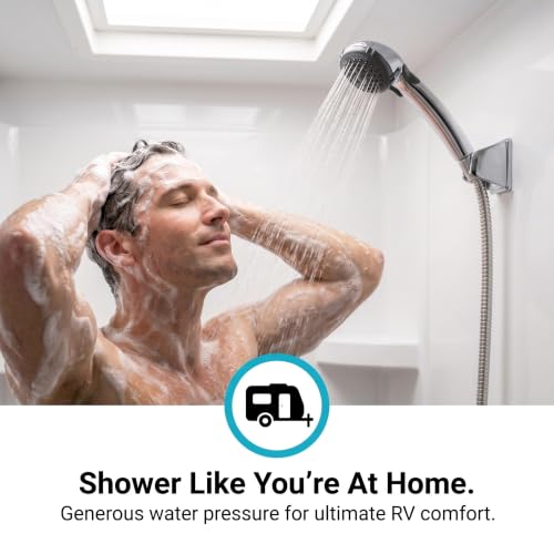 Dura Faucet DF-SA400K-CP RV Handheld Shower Head Hose Kit (Chrome) - color: Chrome Polished, size: Full Kit