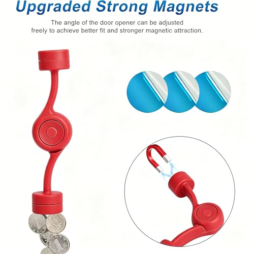 Magnetic Door Prop for Front Load Washer, 360° Adjustable Compact (Red) - color: Red
