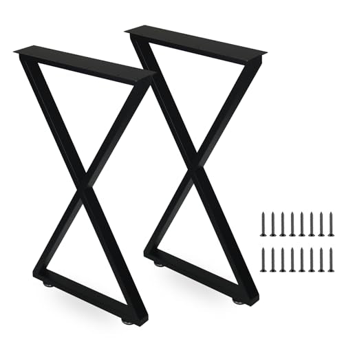 ALLCOS Metal Table Legs 28 inch Dining Table Legs Heavy Duty Desk Legs Metal Coffee Table Legs, Black, Set of 2 - size: 28 Inch