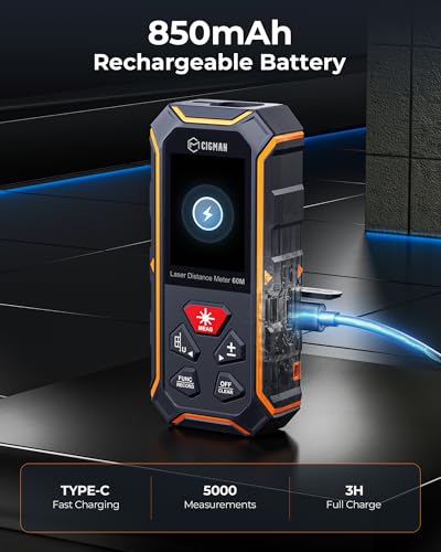 CIGMAN Dual Laser Measuring Tool, 393Ft Laser Measure for Home Improvement - color: Orange and Dark Blue