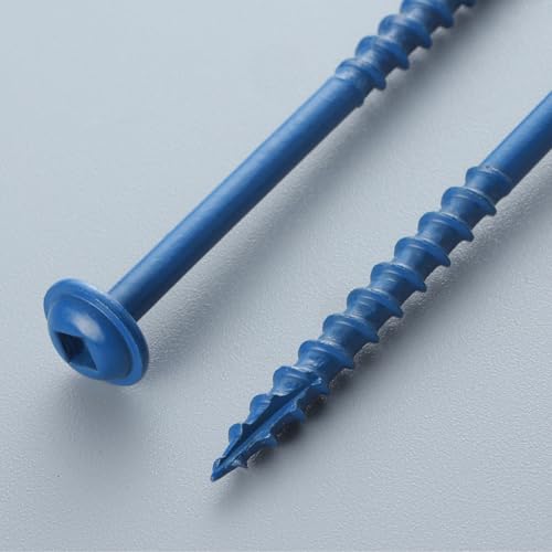 Pocket Hole Screws 1 Inch, 150Pcs, Anti-Rust Blue Coated Pocket Screws #8 x 1, Exterior Wood Screws, Coarse Thread, Washer Head Square Drive, Self-Tapping Tip, with Drive Bit - size: #8 x 1"