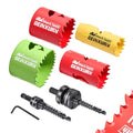 Geinxurn 7PCS Hole Saw Kit 7/8'' to 2-1/8'' (22mm-54mm) with Hole Saw Mandrel and Hex Wrench,HSS Bi-Metal Hole Cutter with Shark Tooth for Wood,Drywall, PVC Boards and Thin Metal - color: 7PCS 7/8“-2-1/8” Hole Saw Set with Mandrel
