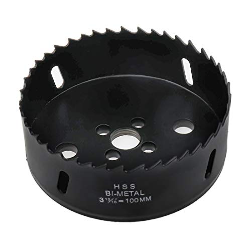 BI -Metal Hole Saw 100mm/3-15/16" Dia Cutting Dia Hole Drilling Cutter - color: black, size: 3-15/16"