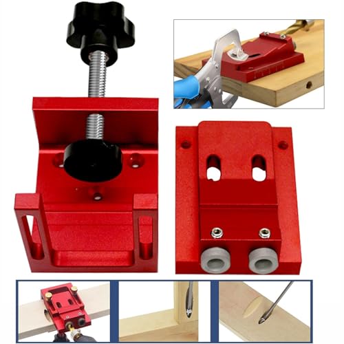 Pocket Hole Jig Set Woodworking Inclined Hole Positioner Pocket Dowel Hole Jig System Set Woodwork Guides Joint Carpentry Locator for Woodworking Angle Drilling Holes Carpenters