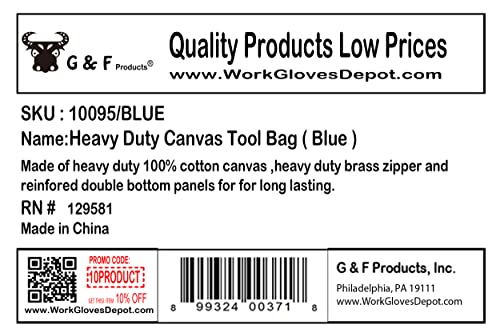G & F Products Waxed Canvas Military Duffle Bag, 24 Inch, Heavy Duty Travel - color: Navy Blue (11 inch x 7 inch x 6 inch)