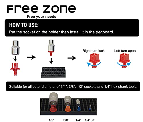 Free Zone 4-Piece Large Pegboard Set - color: Black