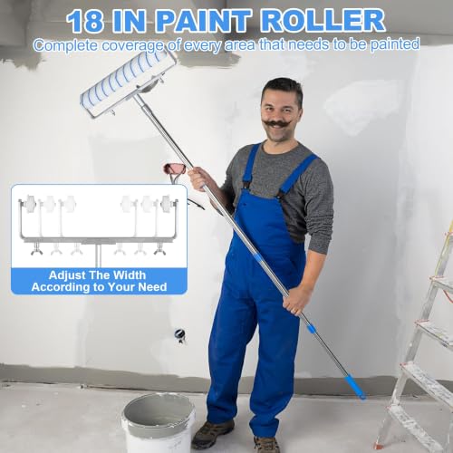 12 Pcs 18 Inch Paint Roller Kit with Tray
