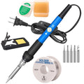LDK 60W Soldering Iron Kit, 110V Soldering Iron Adjustable Temperature - color: Blue