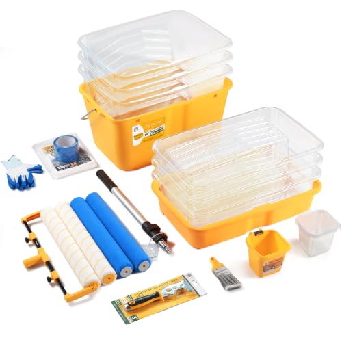 VOOMEY 18 Inch Paint Roller Kit with 1.34M Extension Pole - size: 27pc with 1.35M Extension Pole