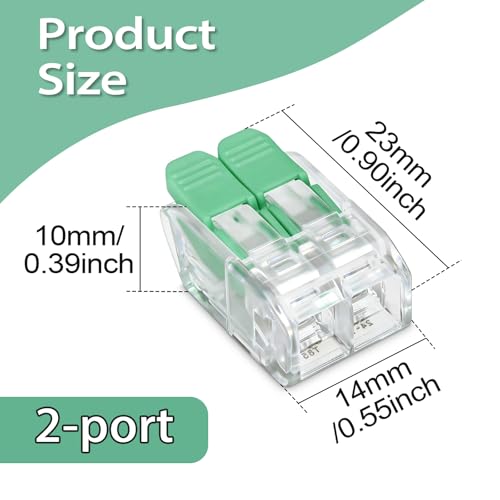 30PCS Lever Wire Connectors 2 Port Electrical Connectors Lever Nuts - size: 2 Ports