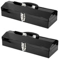 2Pack Portable Tool Box, Metal Tool Box, 4 Non-Slip Foot Pads, Ideal for Trailer, Mechanic, DIY-ers, Car Toolbox, Workshops, Garages, Repair Shops,Black - size: 2P-16.7in-Black