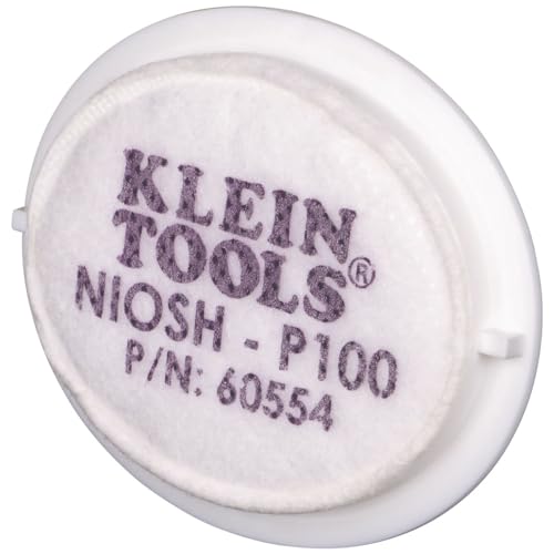 Klein Tools 60553 Reusable P100 Half-Mask Respirator with Replaceable Filters for Dust, Metal Fumes, and Oil Mist, S/M