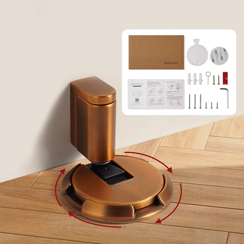 PANALI Magnetic Door Stopper, Windproof Door Stop, 1 Pack - color: Brown Bronze