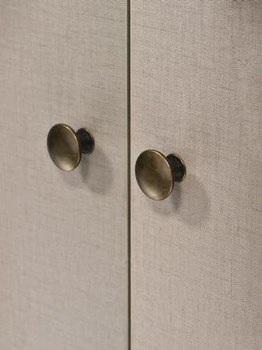 Antique Cupboard Door Knobs Bronze, 12 Pack Round Metal Wardrobe Handles Kitchen Cabinet Pulls with Screws for Chest of Drawers Furniture Dresser Door, 30x21mm - color: Bronze