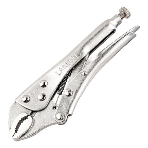URASISTO 7-Inch Locking Pliers, Curved Jaw Locking Pliers with Wire Cutter, Fit for Clamping Twisting Welding