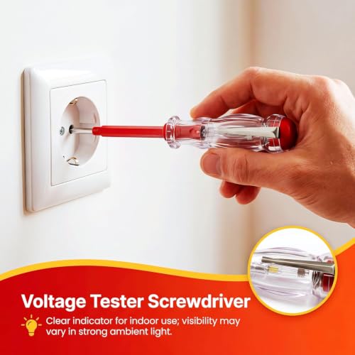 10-Piece 1000V Insulated Screwdriver Set, Magnetic Tip Electrician Screwdriver Set - style: Red yellow With Bag