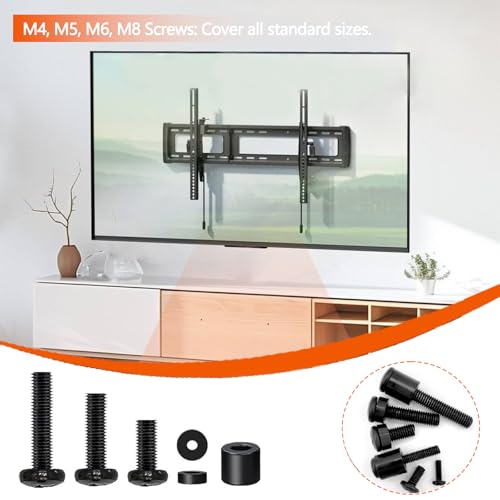 80in TV Mounting Screws,TV Mount Screws,TV Mount Hardware Kit,Black