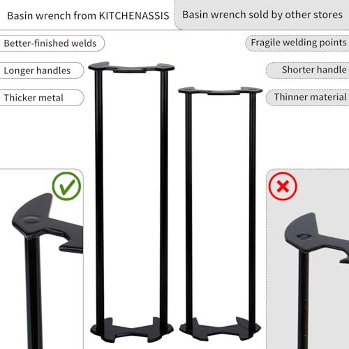 2pcs Basin Wrench Multifunctional Sink Wrench 7 Sizes Faucet Tool Four-jaw Hex Spanner Universal Plumbers Tool for Tight Spaces Kitchen Bathroom Home