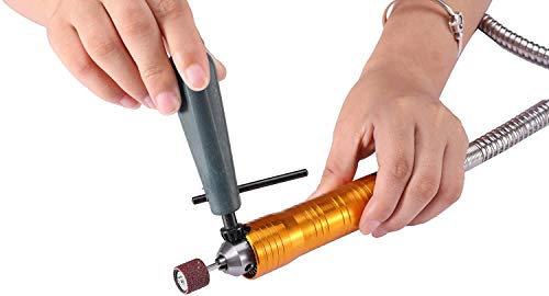 1000W Rotary Tool Flex Shaft Electric Hanging Grinder Carver, Forward and Reverse Rotation, Multi-Function Metalworking Jewelry Repair Kit, Foot Pedal Control, Metal Flexible Shaft, 30000 RPM - style: 1000W, 0.4-6.5mm; Forward & Reverse Rotation