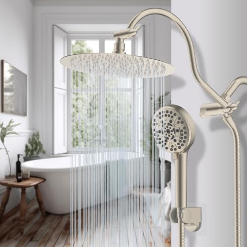 Hibbent All Metal cUPC Certified Shower Head, 10'' Rainfall Shower Head - color: Brushed Nickel, style: Round 10''