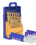 29Pcs (1/16" - 1/2") Tin-Coated Brad Point Wood Drill Bit Set - size: Tin-Coated (1/16"-1/2") - 29pcs