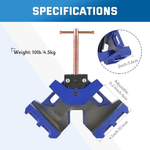 DASBET Cast Iron Welders Angle Clamp - Heavy Duty Two Axis Welding Clamp