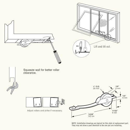 4 Pack Sliding Screen Door Tension Spring Fits for Columbia and Uni-Fit Doors, Replaces B 649 and B 704 Used on Both Top and Bottom, 1" Concaved Steel Ball Bearing