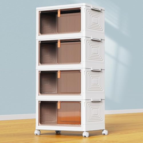 YFXCVSL 4 Tier Plastic Storage Bins with Lid 23QT, Stackable Storage Bins - size: 4-Tier 23QT