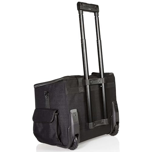 Amazon Basics Tool Storage Rolling Bag with LED Light, 20 Pockets, Adjustable Shoulder Strap, Black - size: Rolling Bag