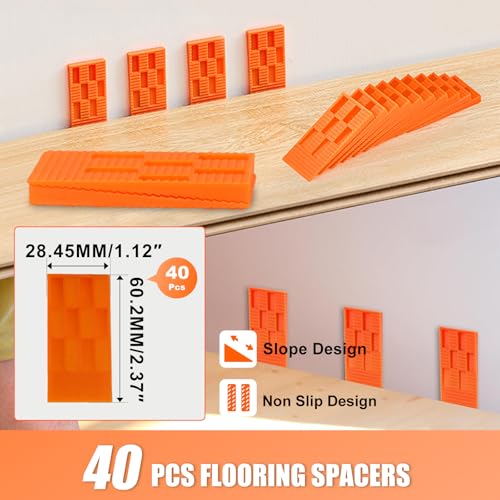 CNQLIS 65Pc Laminate Flooring Kit – Spacers, Pull Bar, Mallet & More