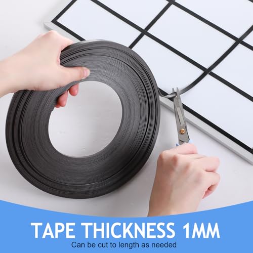 Tellegloww Black Magnetic Tape Roll Thin Strips, 1/4 in X 20 ft, 1 Pcs - size: 1/4 inch x 20 feet