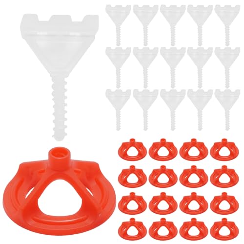 Tile Leveling System Tile Leveling System Tile Anti-Loosening and Spacing System Kit (1/12"-300pcs White Base + 100pcs Red Cap) - size: 1/12"-300pcs White Base + 100pcs Red Cap