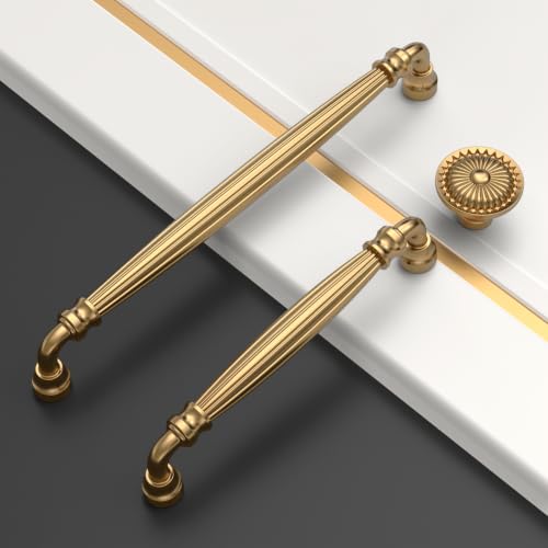 Asidrama 10 Pack 5 inch Champagne Bronze Kitchen Cabinet Handles - color: Champagne Bronze, size: 5" Hole Center(128mm)
