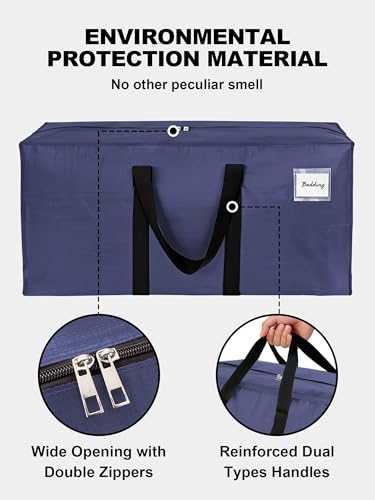 HOMESURE Supports 200lbs Heavy Duty Moving Bags - Strong Zipper & Wrap-Around Handles - Water-Resistant Storage Totes, Durable Alternative to Moving Boxes - 8 Pack - Blue - color: Blue