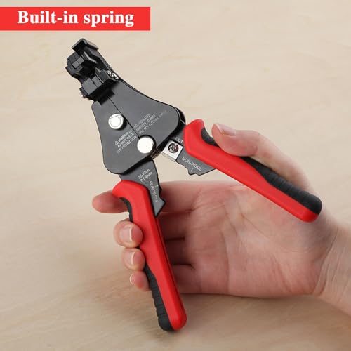 3 in 1 Automatic Wire Stripper Tool 7-Inch Heavy Duty Wire Stripping Crimping Cutting Pliers for 8-18 AWG Solid and Stranded Electrical Wire, Multifunctional Hand Tool for Electrician