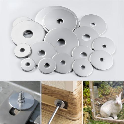 100PCS 5/32" x7/8" Fender Washers, 304 Stainless Steel 18-8, 5/32" ID x 7/8" OD Hardware Flat Washers for Screws Bolts - color: Silver, size: Fender 5/32(#8)x7/8"