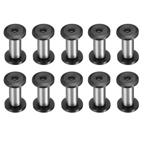 HARFINGTON 10pcs Knife Handle Screws 5 x 16mm M4 Torx Sink Head Stainless Steel Pocket Knife Pivot Pin Folding Knives Bolts Fasteners for Blade Fixing, Black/Silver - size: 5 x 16mm