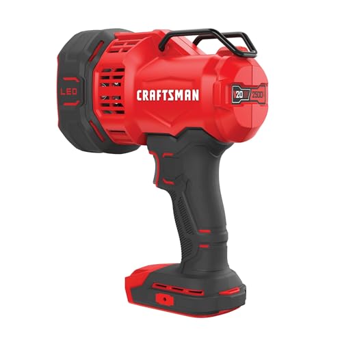 CRAFTSMAN V20 LED Work Light, Spotlight Flashlight, 2,500 Lumens, Rechargeable Spotlights Handheld, Cordless, Tool Only (CMCL060B) - style: Spotlight (Tool Only)