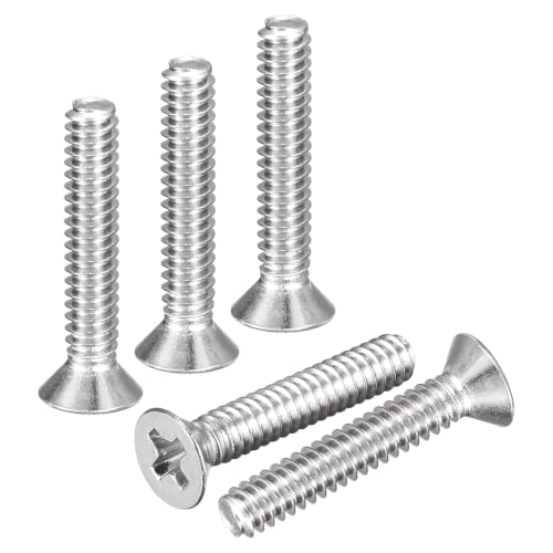 DTGN #4-40x5/8 Phillips Flat Head Machine Screw 304 Silver 50PCS - color: Silver, size: #4-40x5/8"