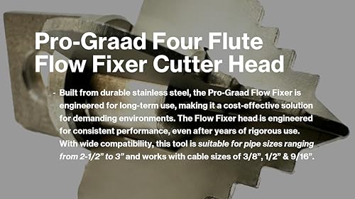 Flow Fixer Drain Cleaner Cutter Head 2", Spear, Slot, for 2-1/2" - 3" Pipes - style: 2" Four Flute (for 2-1/2" - 3" pipes)