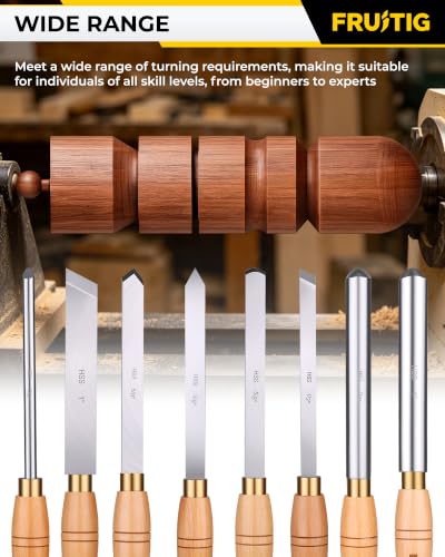 8pc Lathe Chisel Set, M2 HSS Wood Turning Tools for Beginners