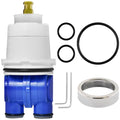RP19804 Shower Cartridge Compatible with Delta 1300/1400 Series, Shower Faucet Parts Replacement Pressure Balance Cartridge for Delta Monitor Valves 1993-2007（Include RP22734 Bonnet Nut） - style: RP19804+RP22734 Bonnet Nut