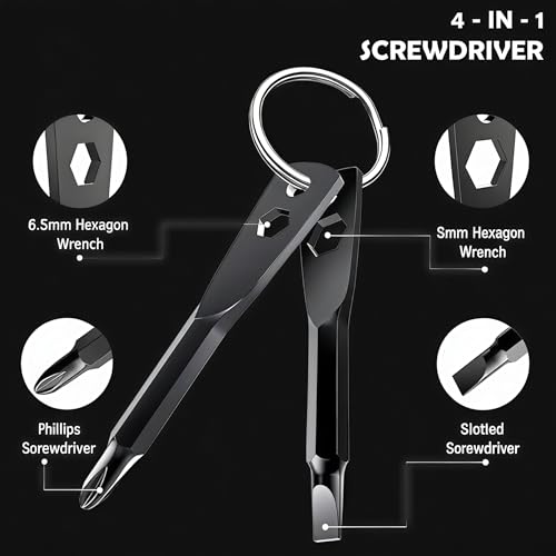 Screwdriver Sets : 6-Piece Magnetic Screwdriver Set with 4-in-1 Keychain Tool | Includes Phillips & Flat Head | Non-Slip Grip for DIY & Home Repair | Practical Gift (Red & Yellow) - color: Red/Yellow