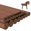 32Pcs 7 Size Walnut Wooden Dowel Rods 11.8 Inch Long Wooden Dowel Rods Sticks 4/6/8/10/12/15/18mm Wood Sticks for Crafts Unfinished Round Sticks for Crafts and Woodworking Building Material - size: 11.8inch