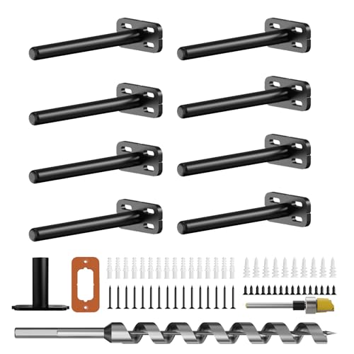 8pcs Wall Shelf Brackets Heavy Duty Floating Shelf Bracket Hidden,Invisible Black Shelving Brackets Decorative Floating Shelf Hardware Heavy Duty,Metal Shelf Support Bracket(6"-8pcs) - size: 6 inch-8pcs