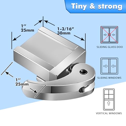 5 Pack Sliding Window Locks, Adjustable Security for Vertical & Horizontal Windows, Easy Install, Fits 1/16 inch to 7/8 inch Wide Rail, Enhanced Safety for Home & Office (Silver) - color: Silver