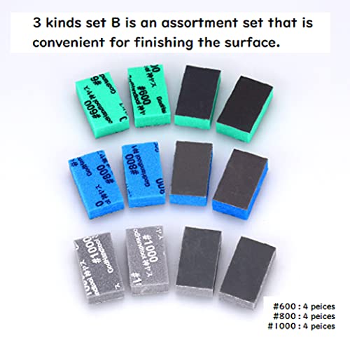 GodHand Kamiyasu-Sanding Stick 10mm Assortment Set A (#120, 240, 400) & B (#600, 800, 1000) GH-KS10-A3 for Plastic Models With Original Stylus Ballpoint Touch Pen