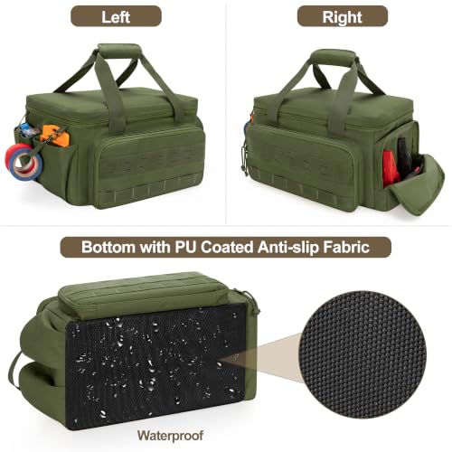 Rexmica 14-Inch Tool Bag Tool Storage Organizer Tactical Range Bag, Green - color: Green