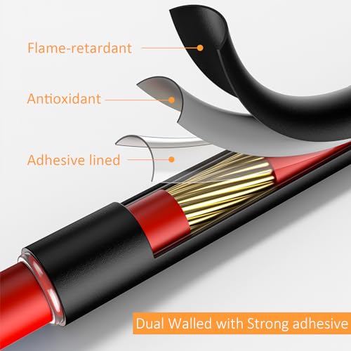Heat Shrink Tubing Kit 355pcs Shrink Wrap Tube Electrical Wire Connectors - size: 355pcs Black Red